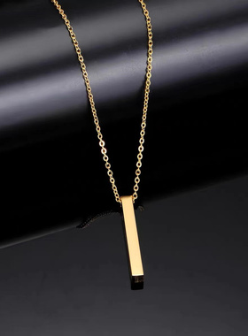 钛钢小方块吊坠男链61