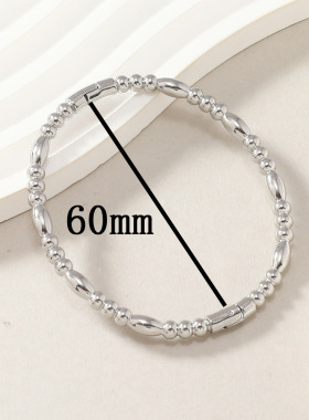 跨境热卖钛钢竹节水滴手镯