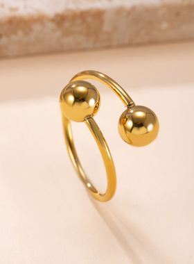 亚马逊跨境钛钢嘻哈镀金戒指