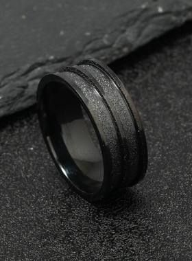 跨境朋克风不锈钢钛钢戒指