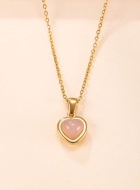 钛钢爱心毛衣链566242