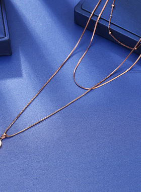 韩版三层钛钢锁骨链66