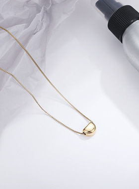 幸运金豆豆钛钢项链金色豌豆锁骨