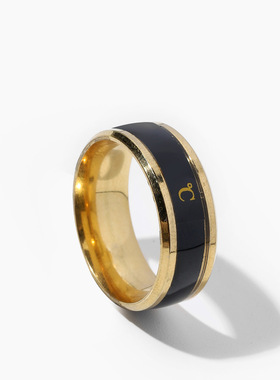 不锈钢智能感温情侣戒指