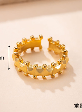 跨境热销钛钢菱形开口戒指