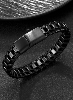 复古朋克不锈钢男士手环
