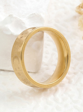 不锈钢钛钢日月星辰情侣戒指