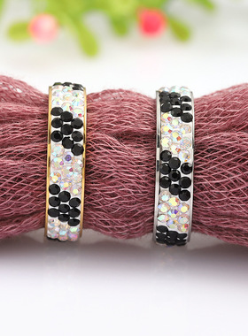 跨境钛钢镶钻嘻哈戒指