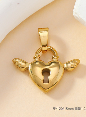 单吊坠不锈钢爱心十字架手链