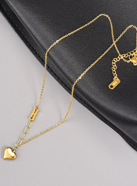 新款钛钢爱心项链女10