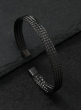 跨境C形钛钢麻花手镯1