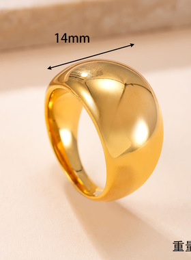 跨境新款18K金钛钢情侣戒指