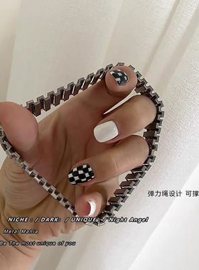 欧美金色钛钢简约松紧手链女弹性