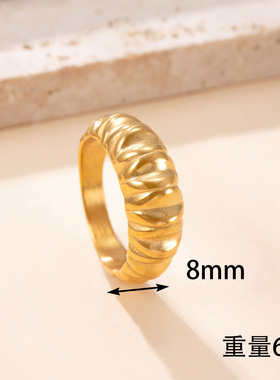 亚马逊新品不锈钢麻花食指戒