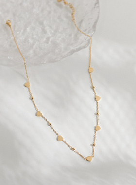 欧美新款精致爱心项链钛钢锁骨链