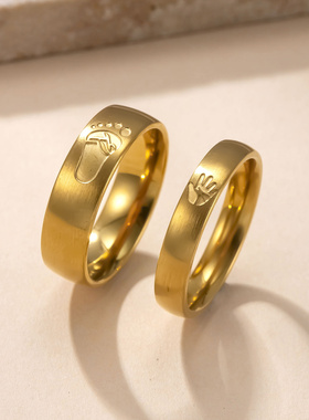 跨境新款不锈钢情侣对戒