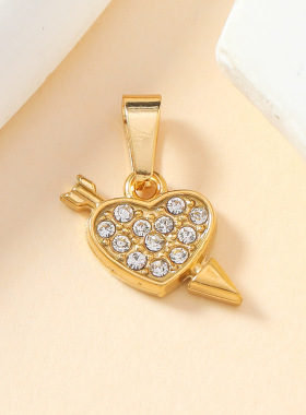 欧美风爱心八芒星镶钻吊坠