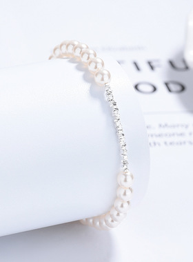 925银碎银子珍珠手链女新中式时