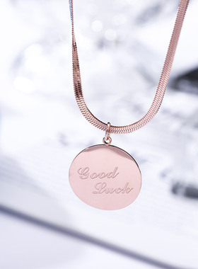 新款love字母项链女简约锁骨