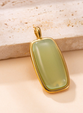 不锈钢几何天然石项链