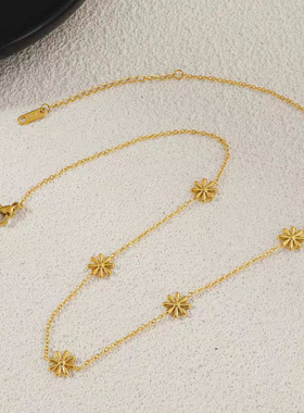 仙女气质雏菊镀金项链