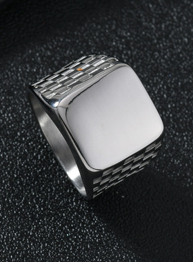 欧美不锈钢方形表带戒指