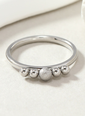 欧美简约素圈钛钢戒指