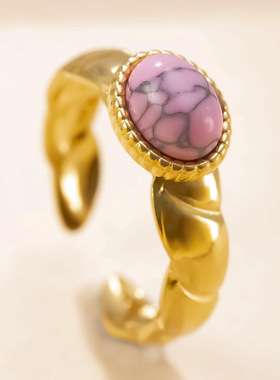 跨境不锈钢猫眼石钛钢戒指