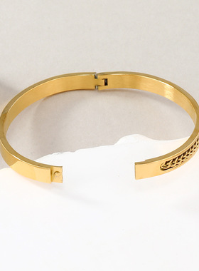 欧美跨境不锈钢创意手镯