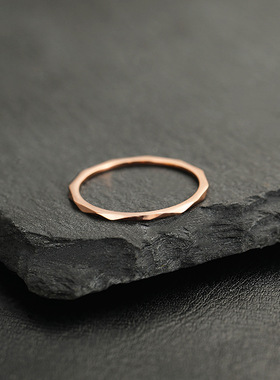 跨境钛钢玫瑰金极细尾戒