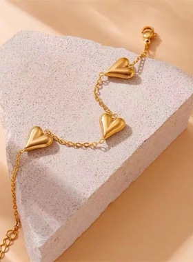 爱心钛钢手链女轻奢高级感小众