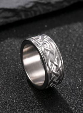 跨境时尚不锈钢镂空缠绕指环