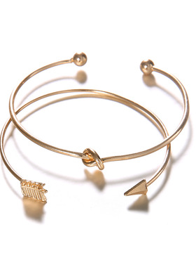 新款个性百搭日韩时尚新款女式箭头打结开口手镯套装大牌街拍欧美