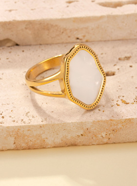 欧美热销白贝压花食指戒