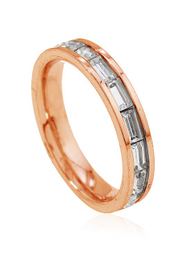 跨境时尚锆石情侣钛钢戒指