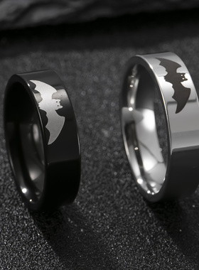 跨境爆款不锈钢蜘蛛蝙蝠男士戒指