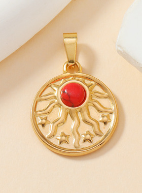 不锈钢DIY吊坠松石星星爱心