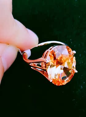 鸽子蛋招财水晶仿真碧玺戒指送盒