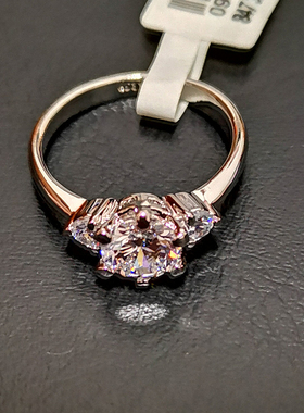 仿钻石克拉结婚戒指送盒