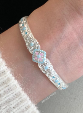 国风新中式彩重工开口手镯