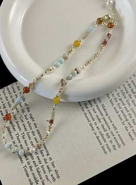 甜美少女小清新天然石项链日韩