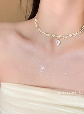 蕾丝公主短款高级感毛衣链