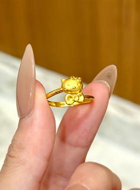 hellokitty蝴蝶结戒指女新款精致甜美可爱风指环手饰