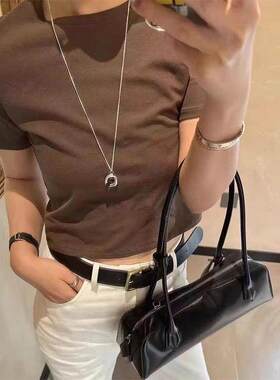 向日葵同款银色吊坠毛衣链百搭