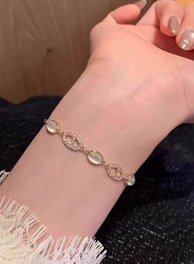 猫猫石拼接猪鼻子手链女