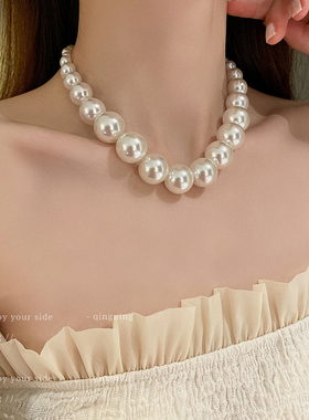 日韩夸张大颗珍珠项链