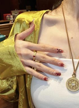 金店同款古法沙金八宝罗盘吊坠