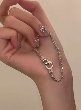 环环相扣手链女轻奢高级感手链小众简约百搭设计感洋气手镯配饰品
