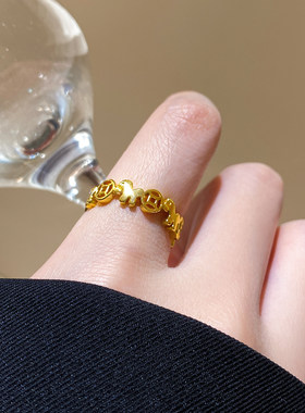 2026款金色钱币小马食指戒旺财