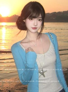 甜酷银色海星吊坠长款项链叠戴夸张颈饰个性配饰新品装饰配饰品女